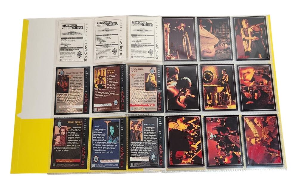 The Crow City Of Angels Trading Cards Lot Of 42 With 3 Tattoos And Binder NM